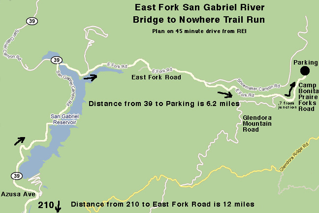 East Fork Trail Map East Fork San Gabriel River Trail